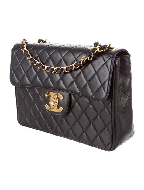 chanel black vintage jumbo flap bag|vintage chanel classic flap bag.